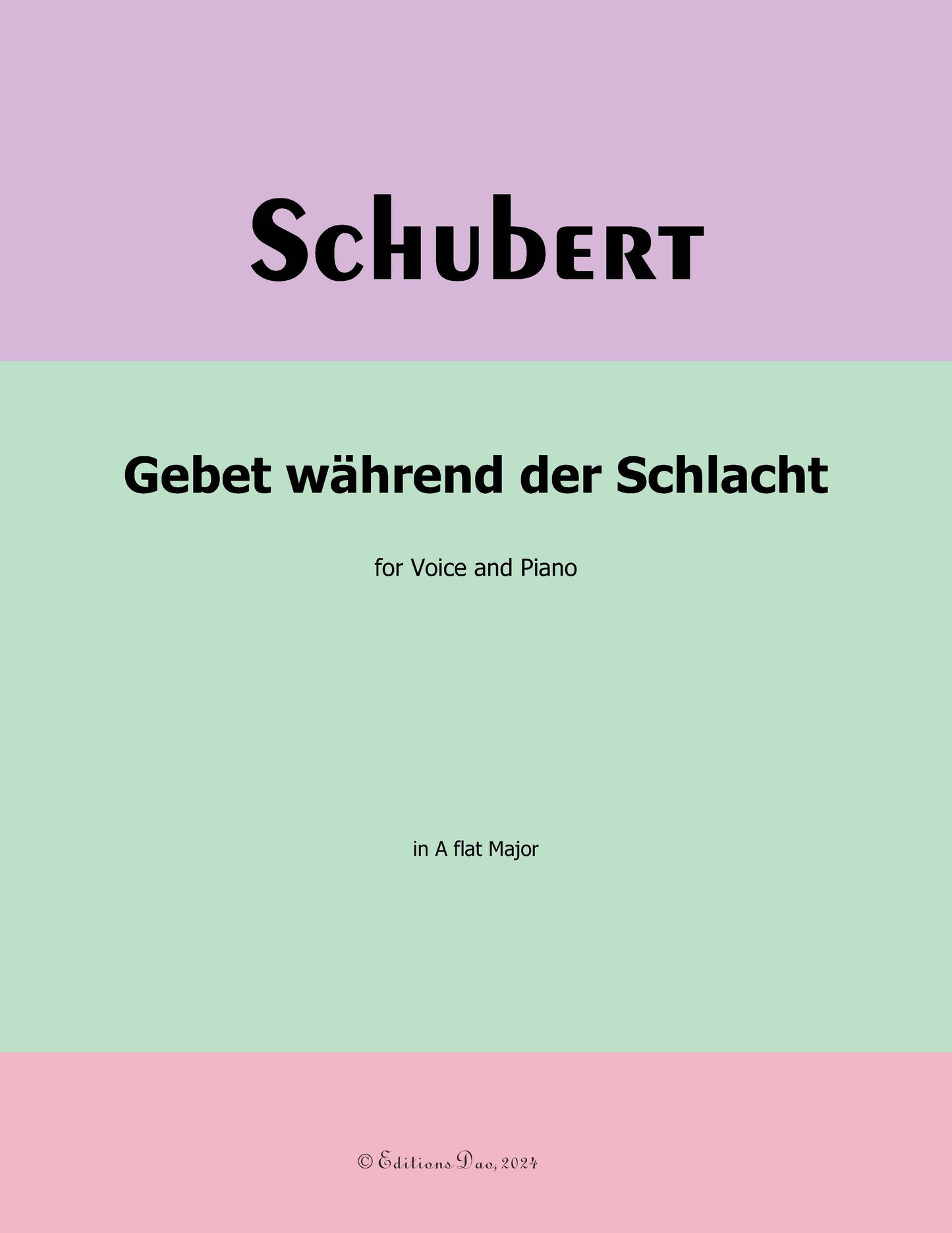 Gebet wahrend der Schlacht, by Schubert