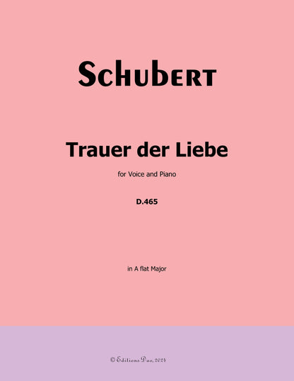 Trauer der Liebe, by Schubert