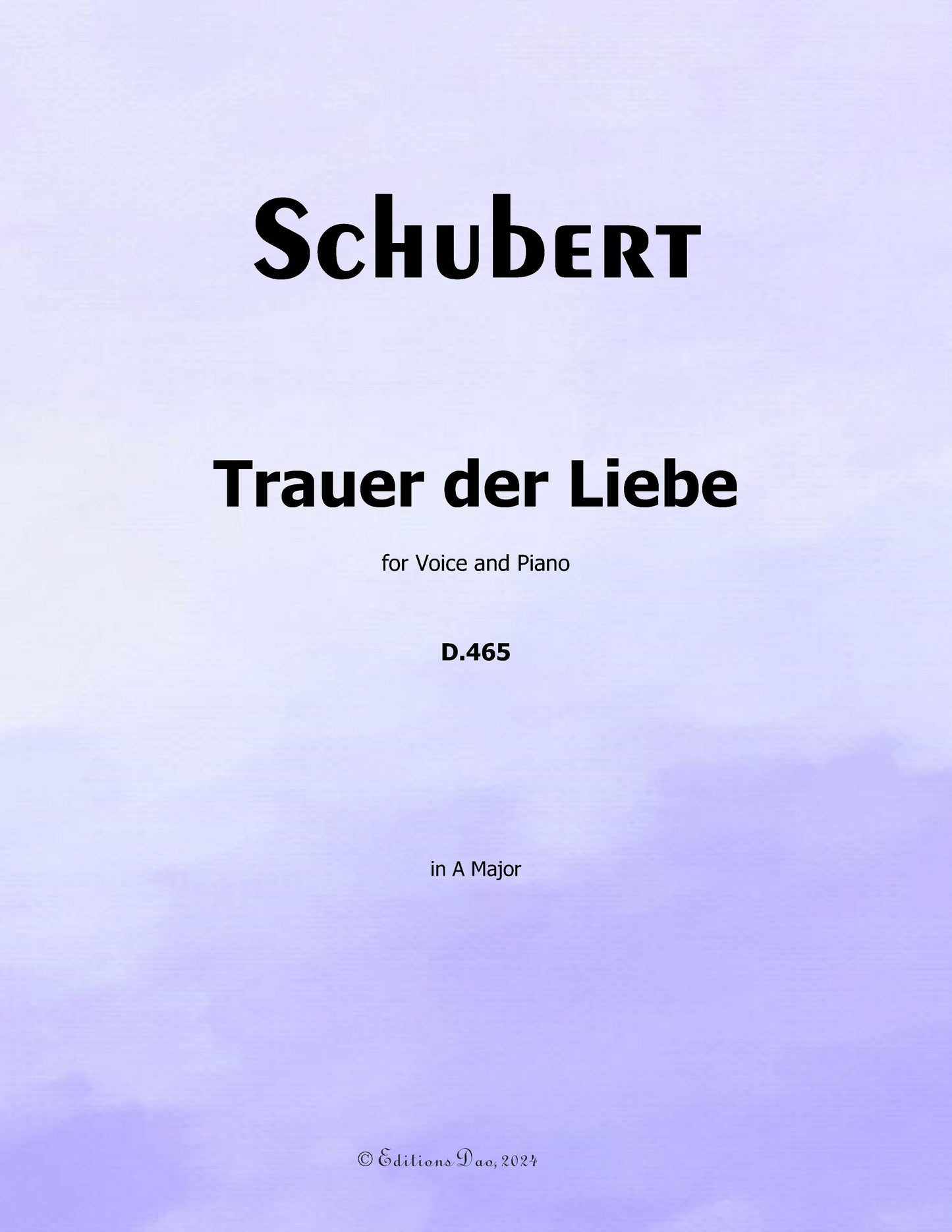 Trauer der Liebe, by Schubert