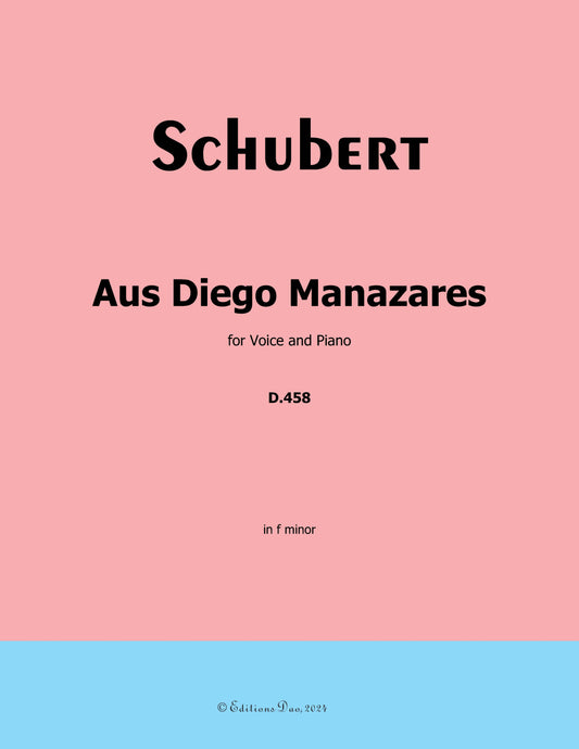 Aus Diego Manazares, by Schubert