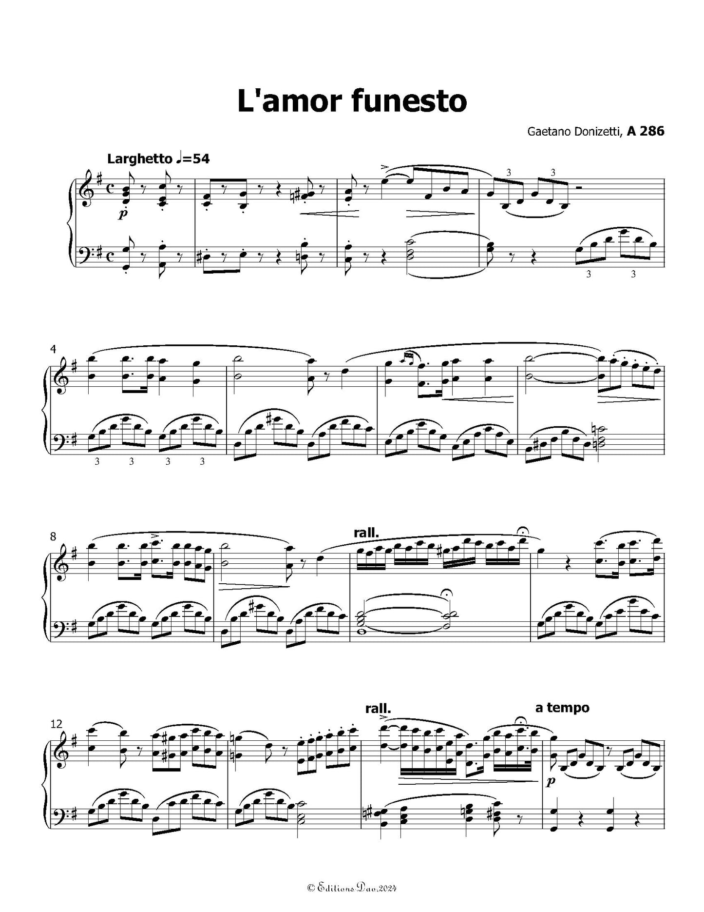 L'amor funesto, by Donizetti