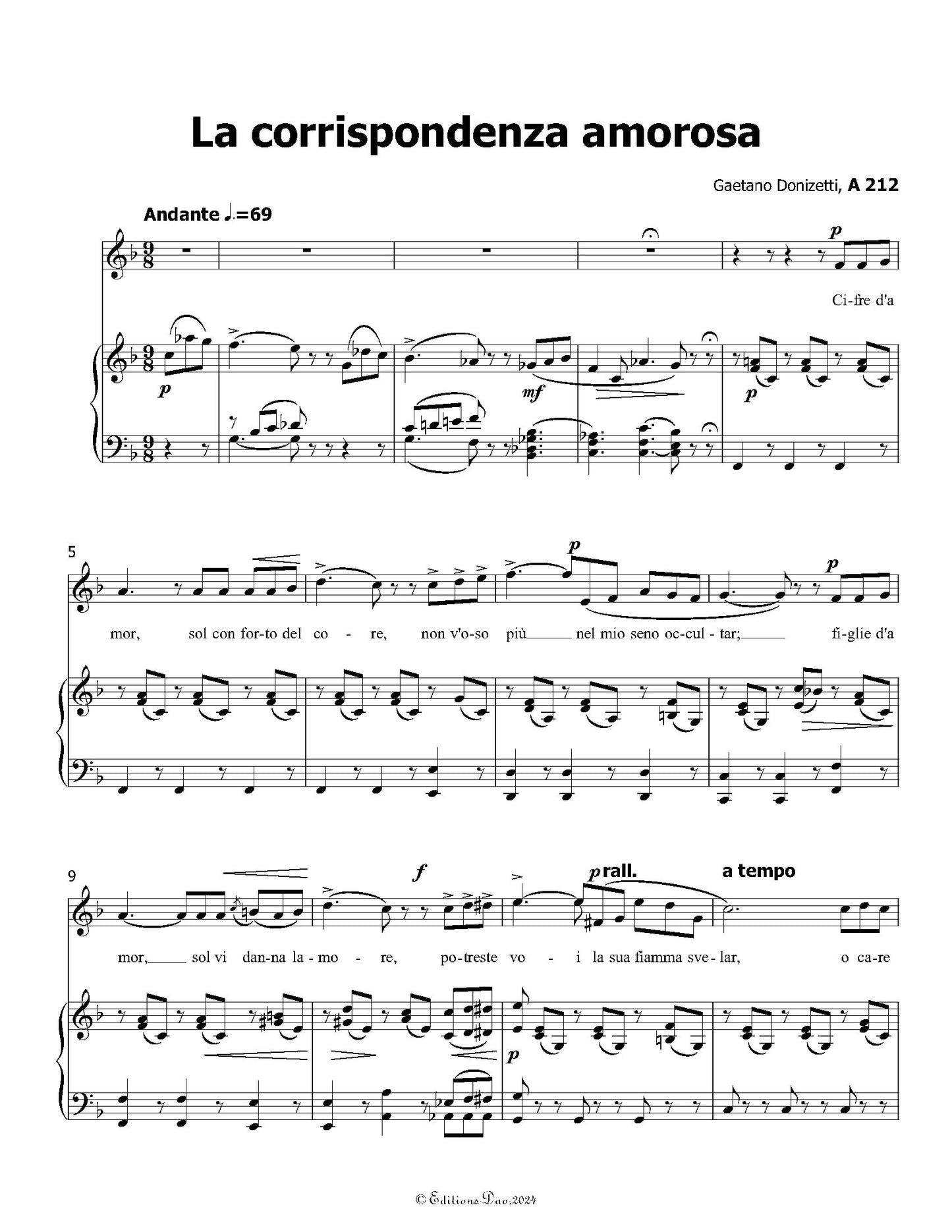 La corrispondenza amorosa, by Donizetti