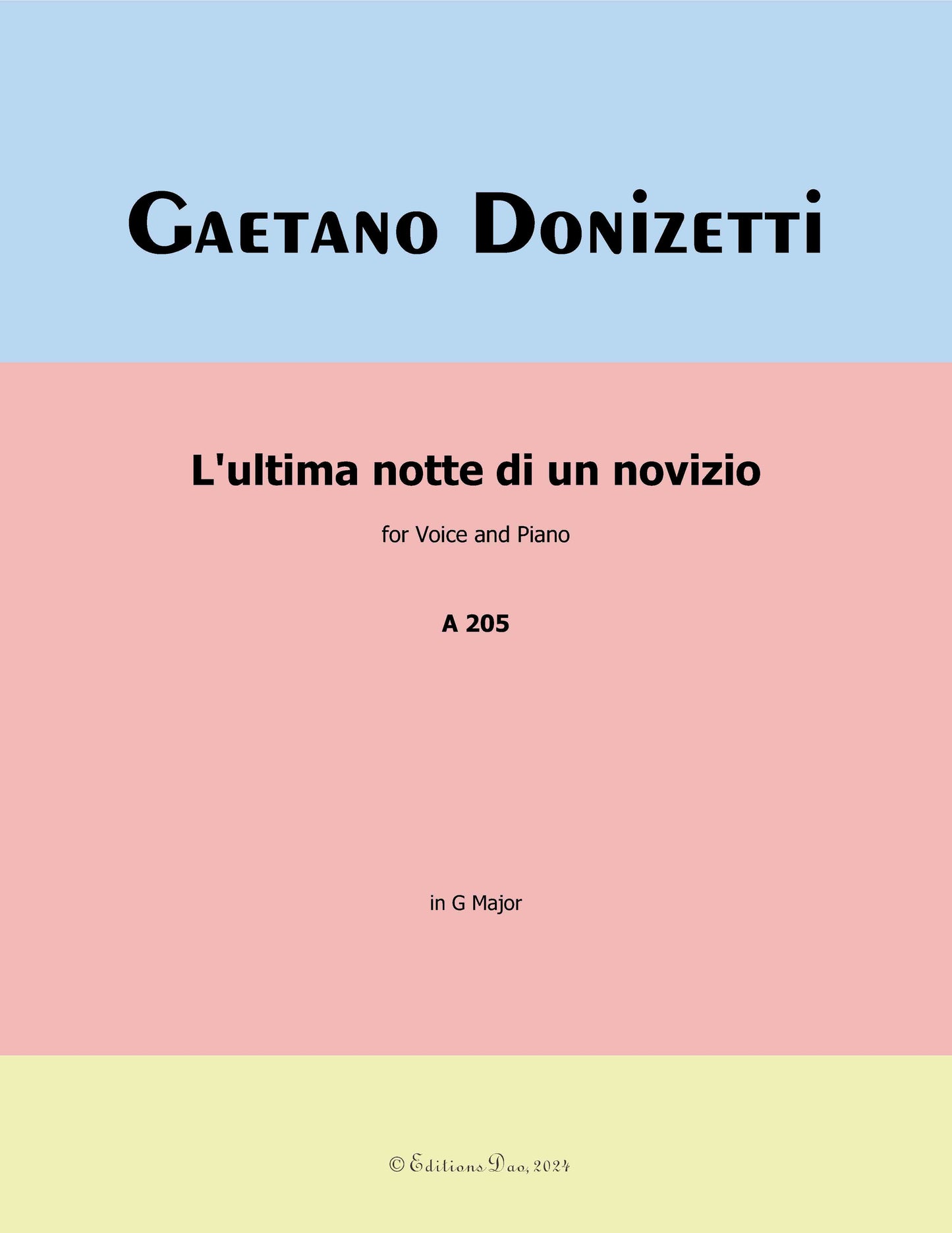 L'ultima notte di un novizio, by Donizetti