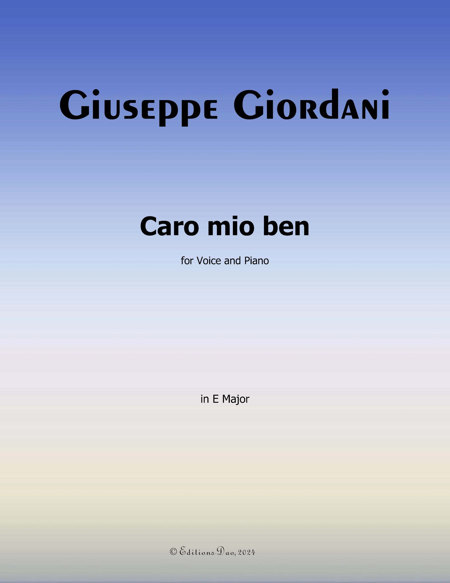 Caro Mio Ben by Giordani