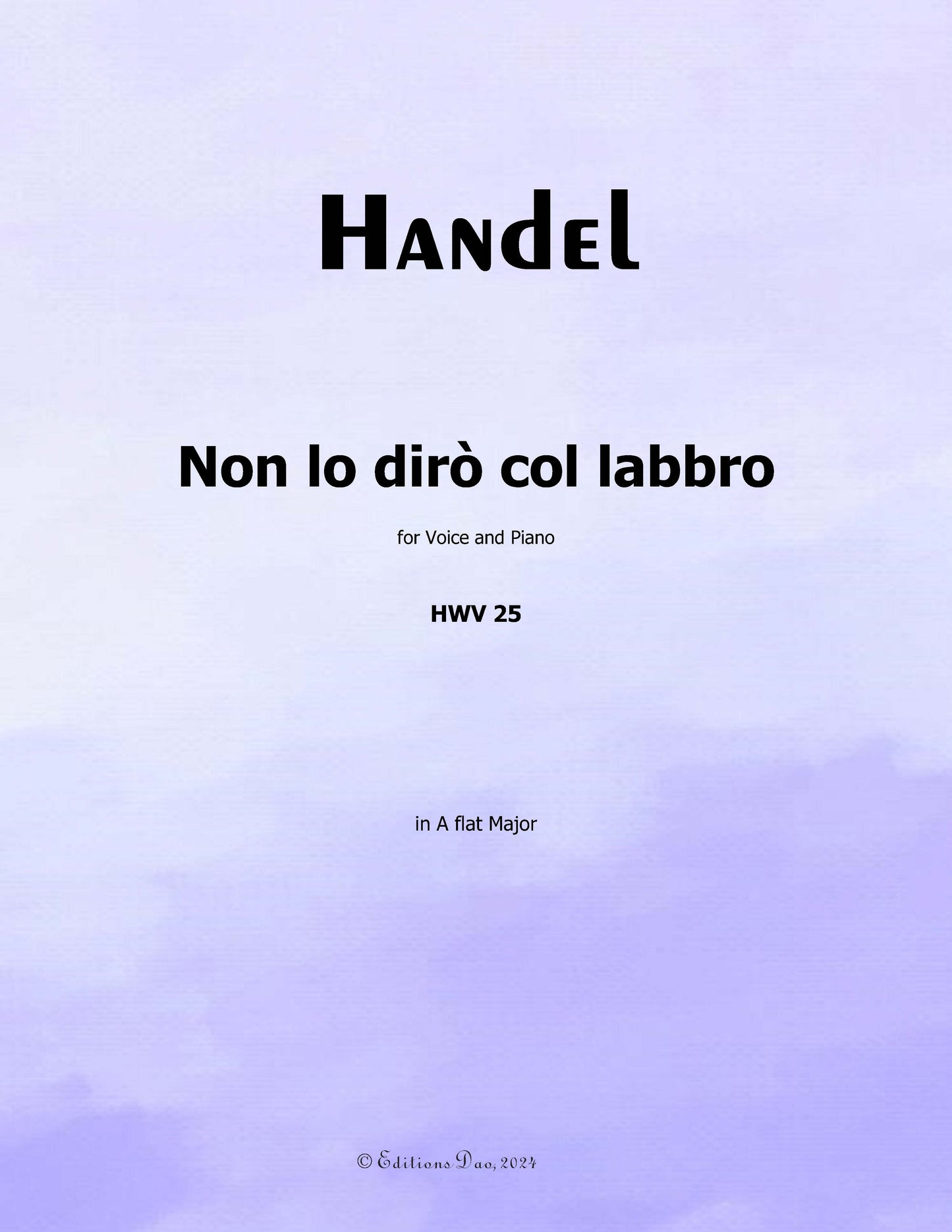 Non lo dirò col labbro,by Handel