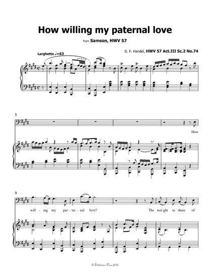 How willing my paternal love, by Handel