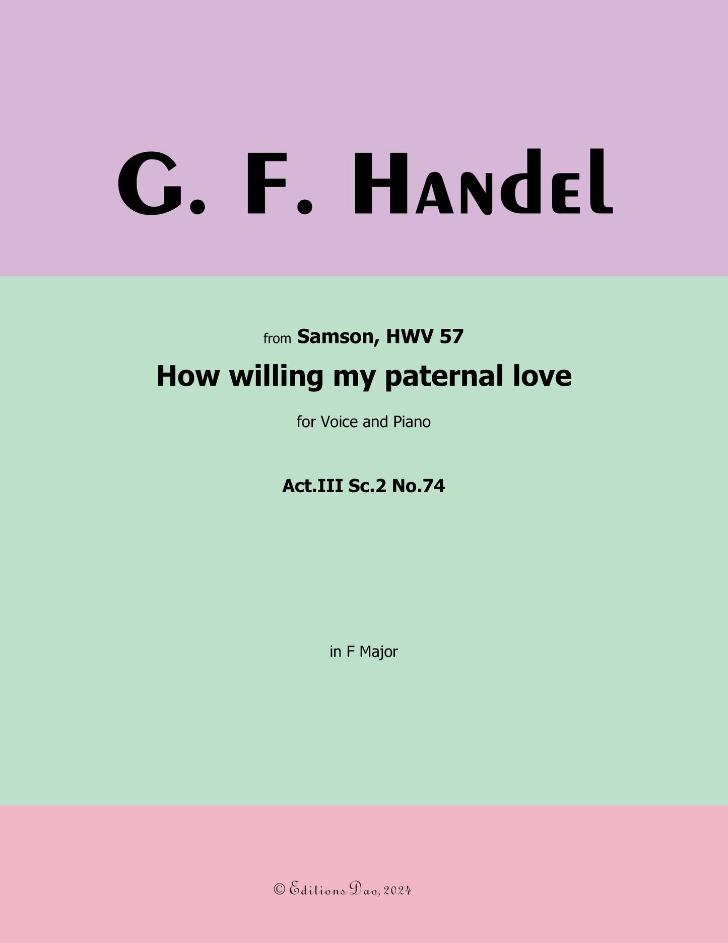 How willing my paternal love, by Handel