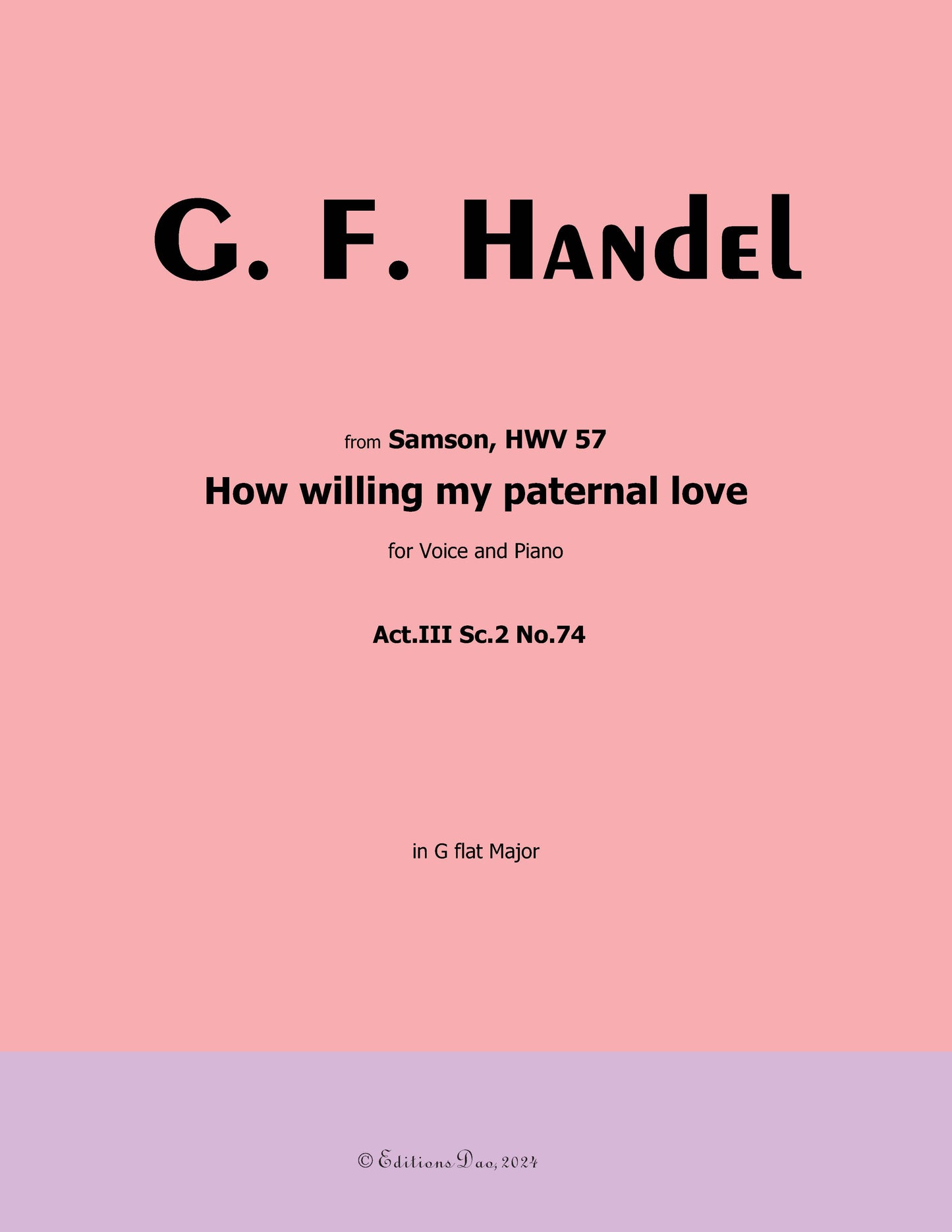 How willing my paternal love, by Handel