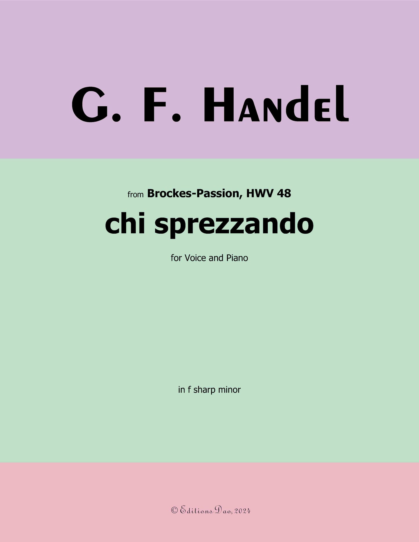 Chi sprezzando, by Handel