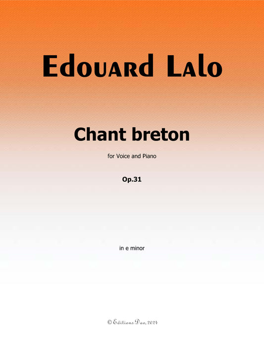 Chant breton, by Lalo