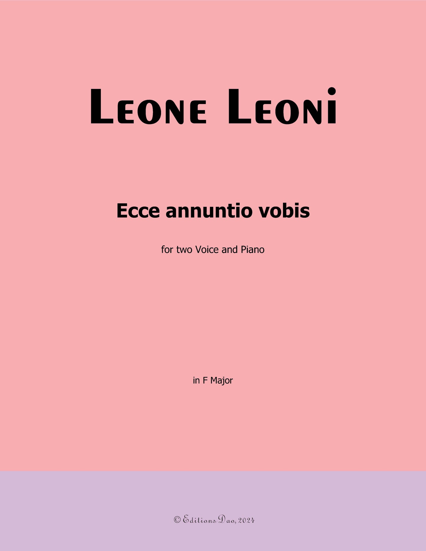 Ecce annuntio vobis, by L. Leoni