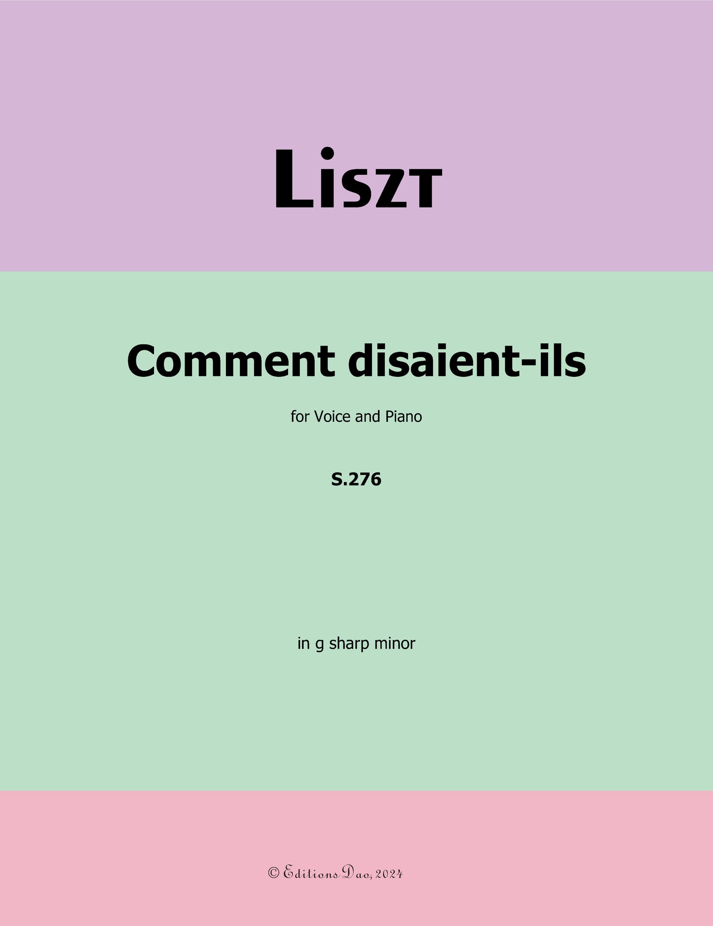 Comment disaient - ils, by Liszt