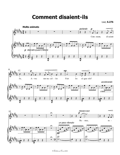 Comment disaient - ils, by Liszt