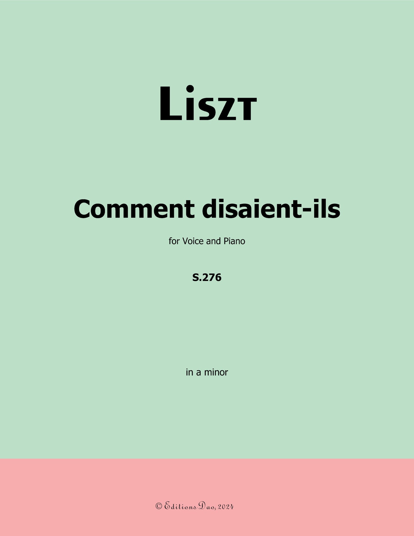 Comment disaient - ils, by Liszt