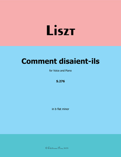 Comment disaient - ils, by Liszt