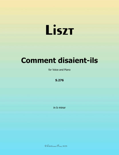 Comment disaient - ils, by Liszt