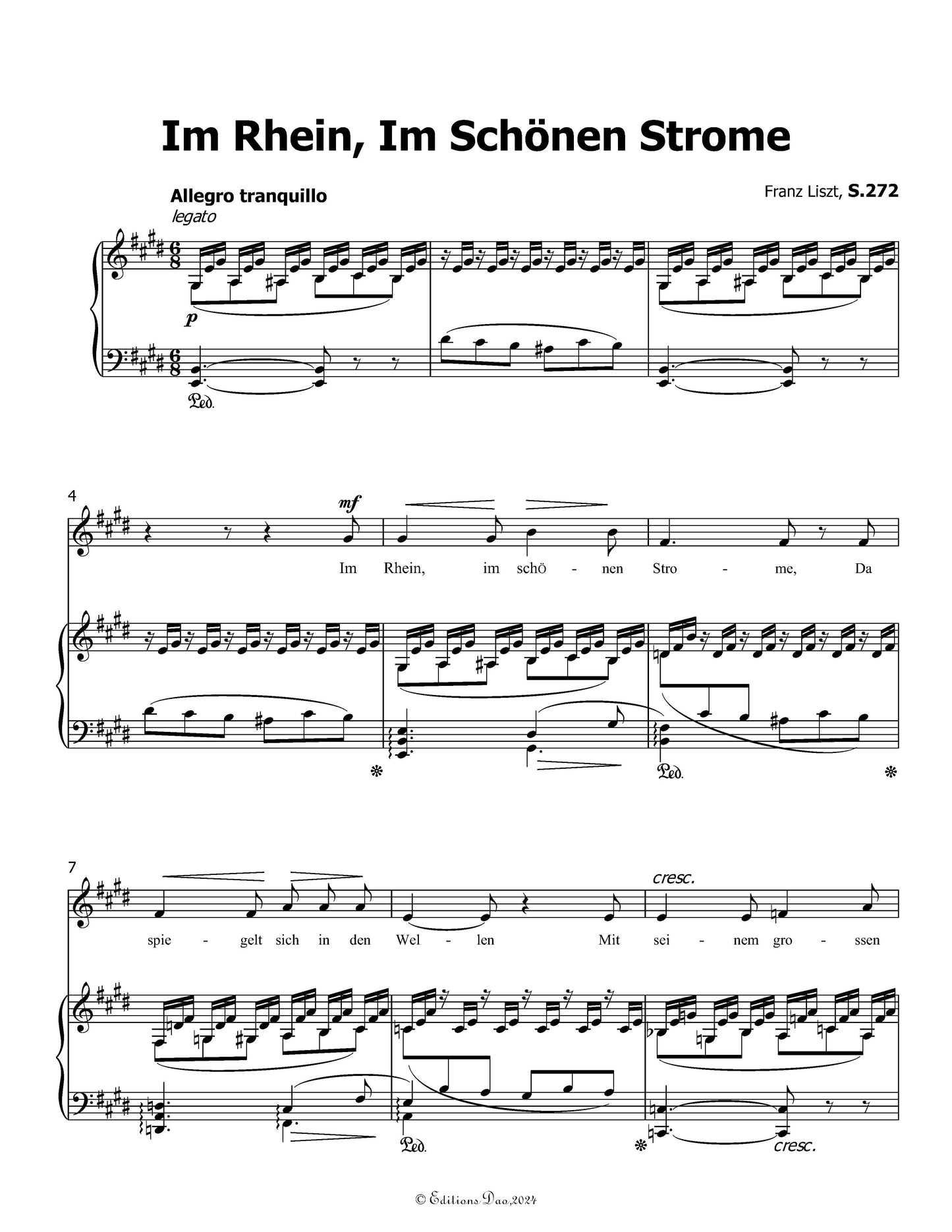 Im Rhein,Im Schonen Strome, by Liszt