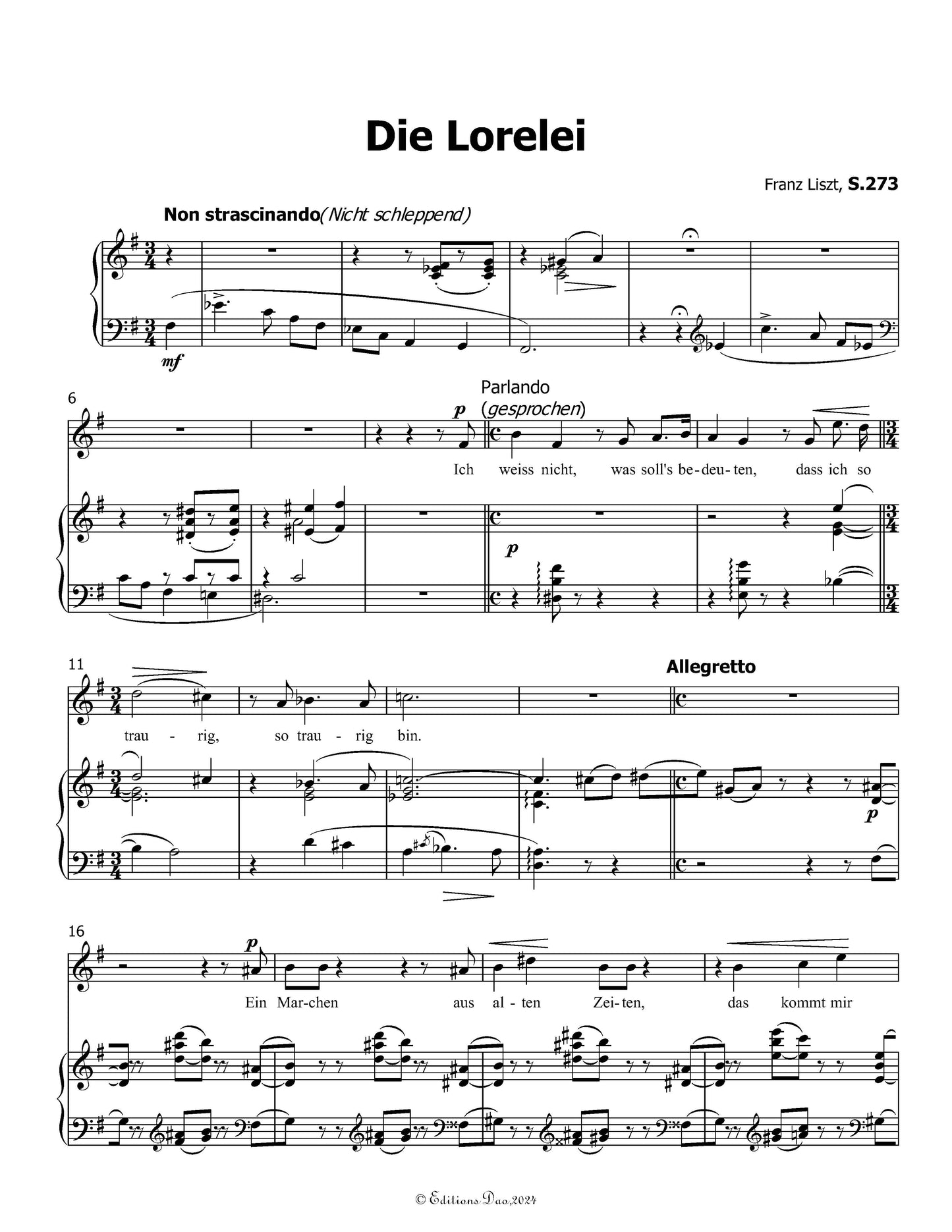 Die Lorelei, by Liszt