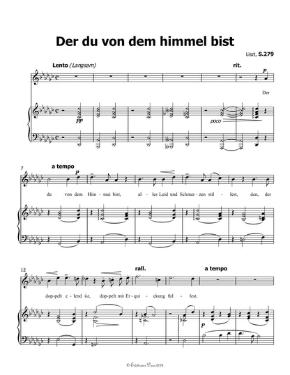 Der du von dem himmel bist, by Liszt