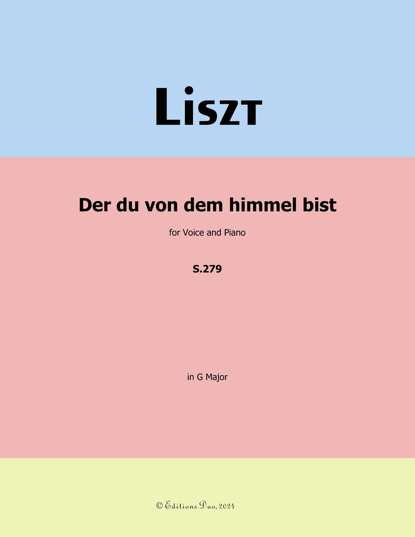 Der du von dem himmel bist, by Liszt