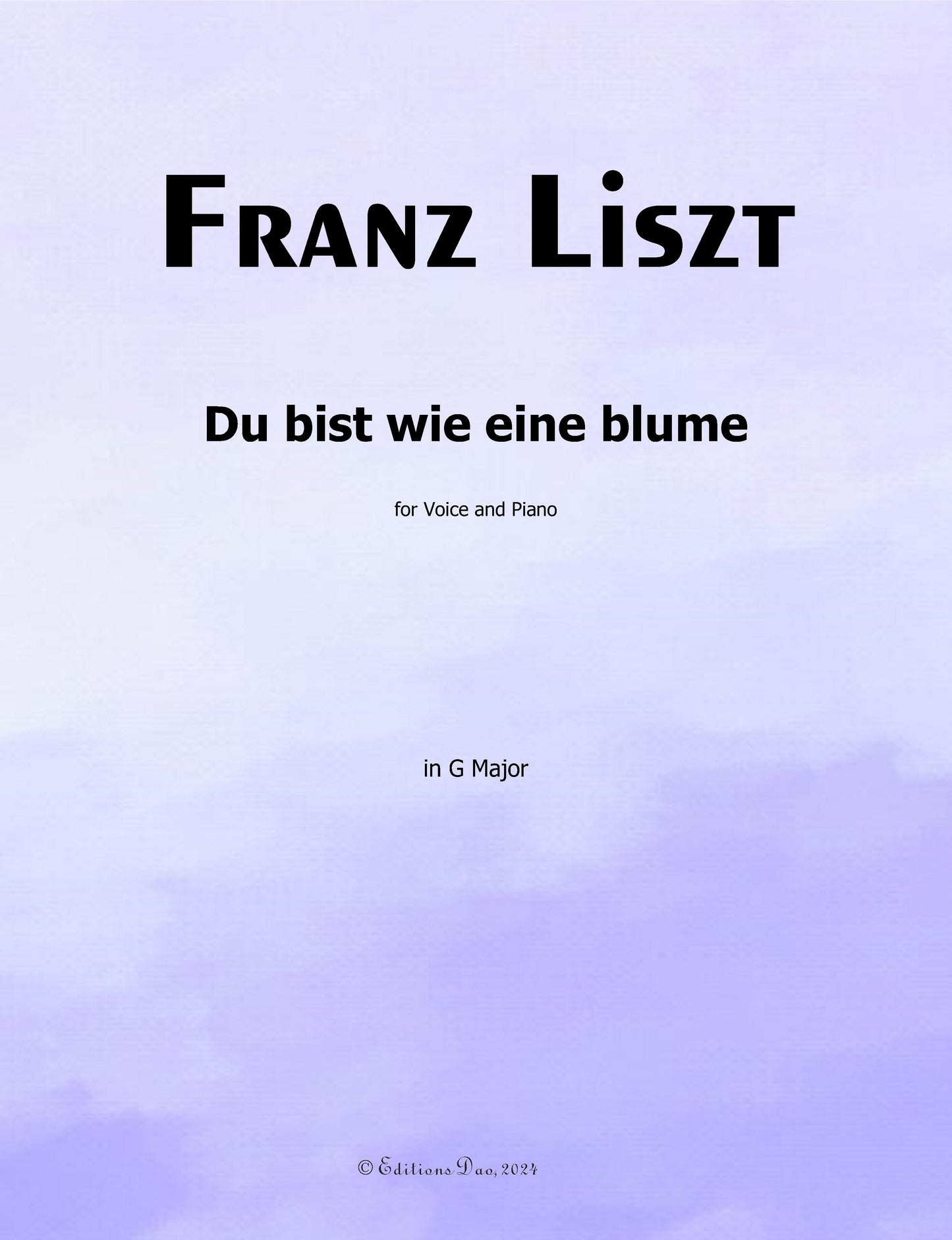 Du bist wie eine blume, by Liszt