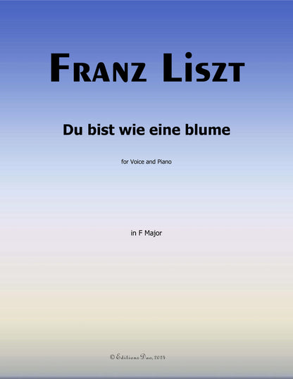 Du bist wie eine blume, by Liszt