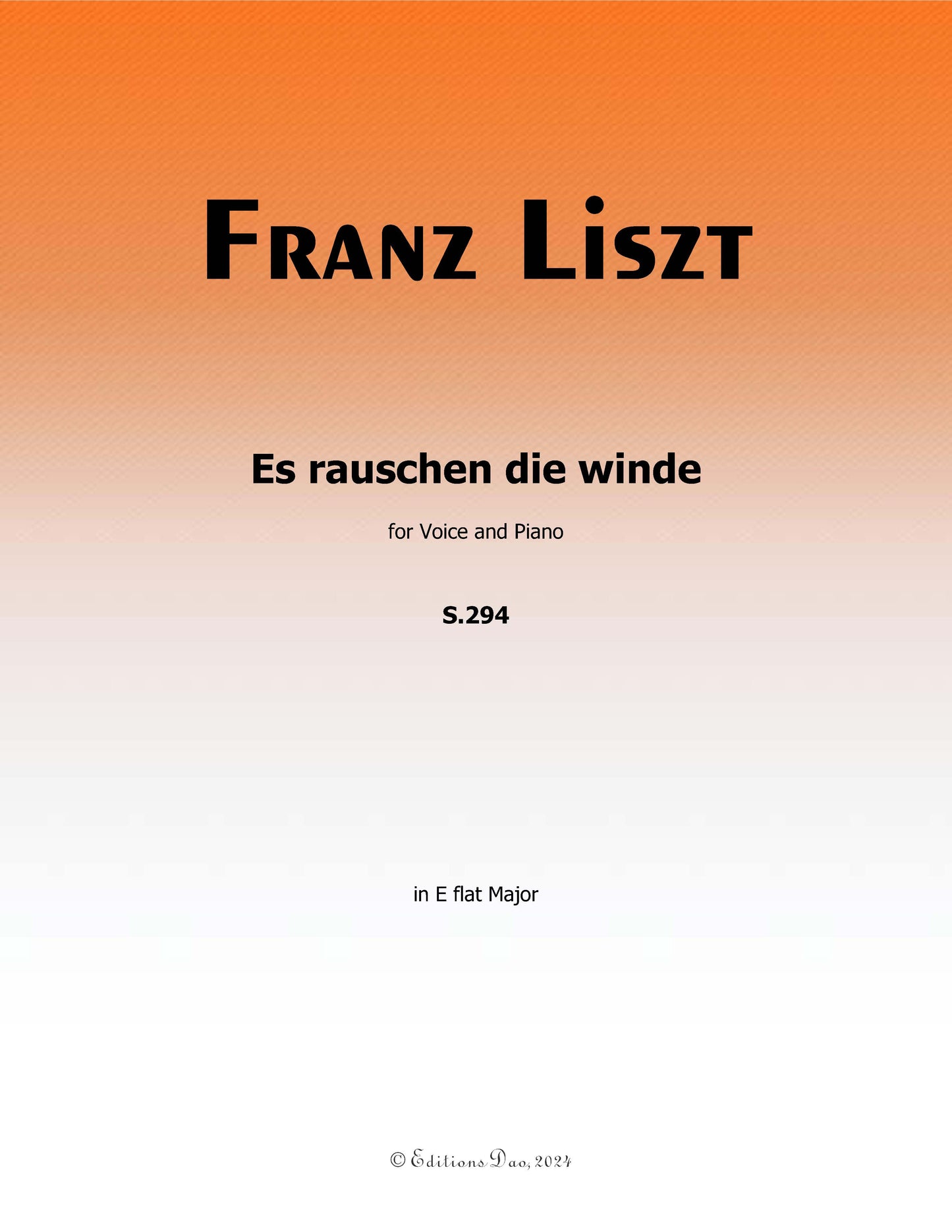 Es rauschen die winde, by Liszt