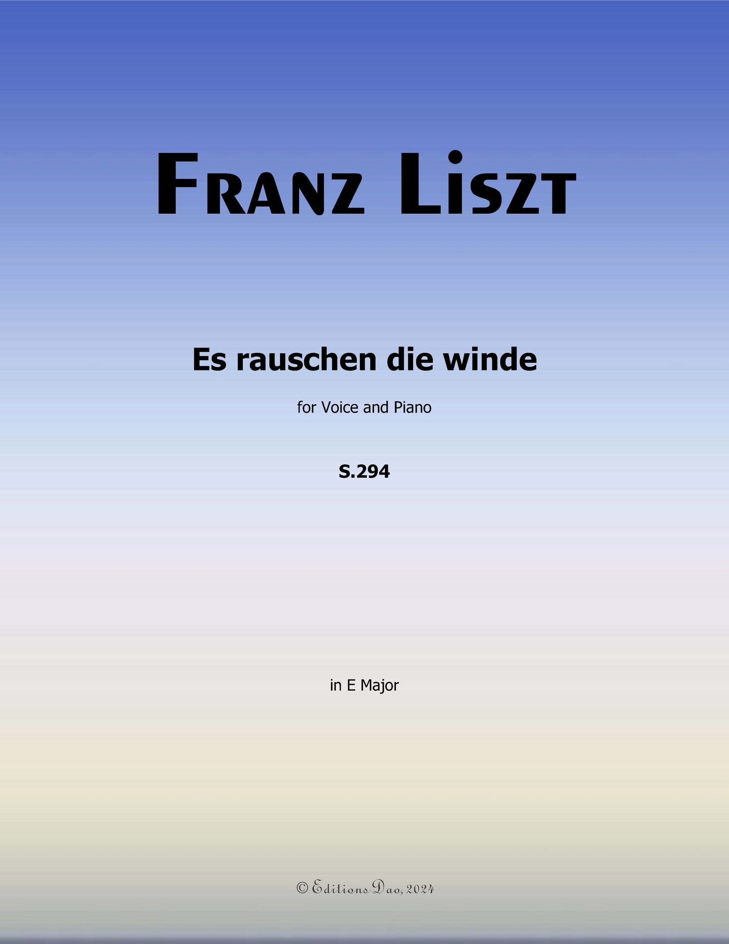 Es rauschen die winde, by Liszt