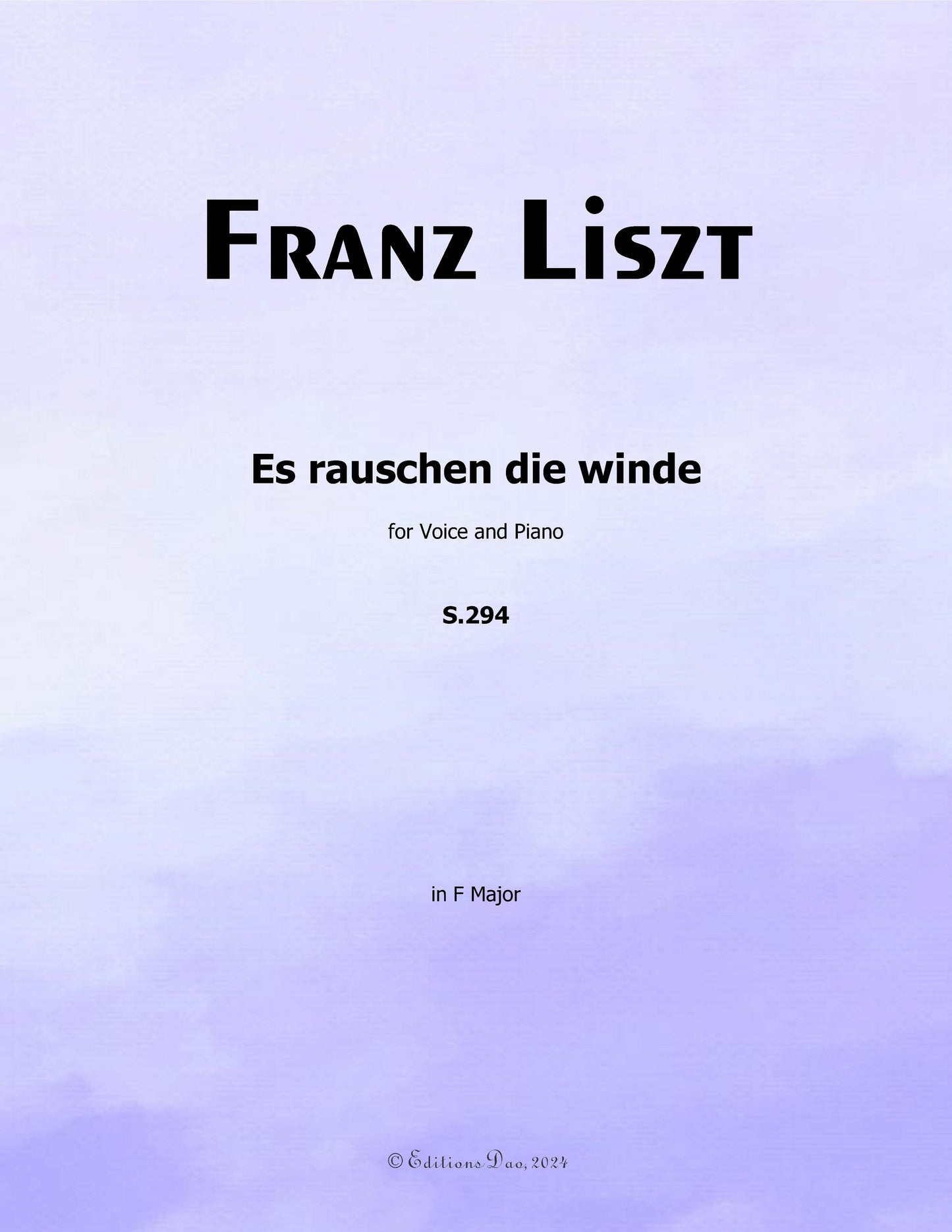 Es rauschen die winde, by Liszt