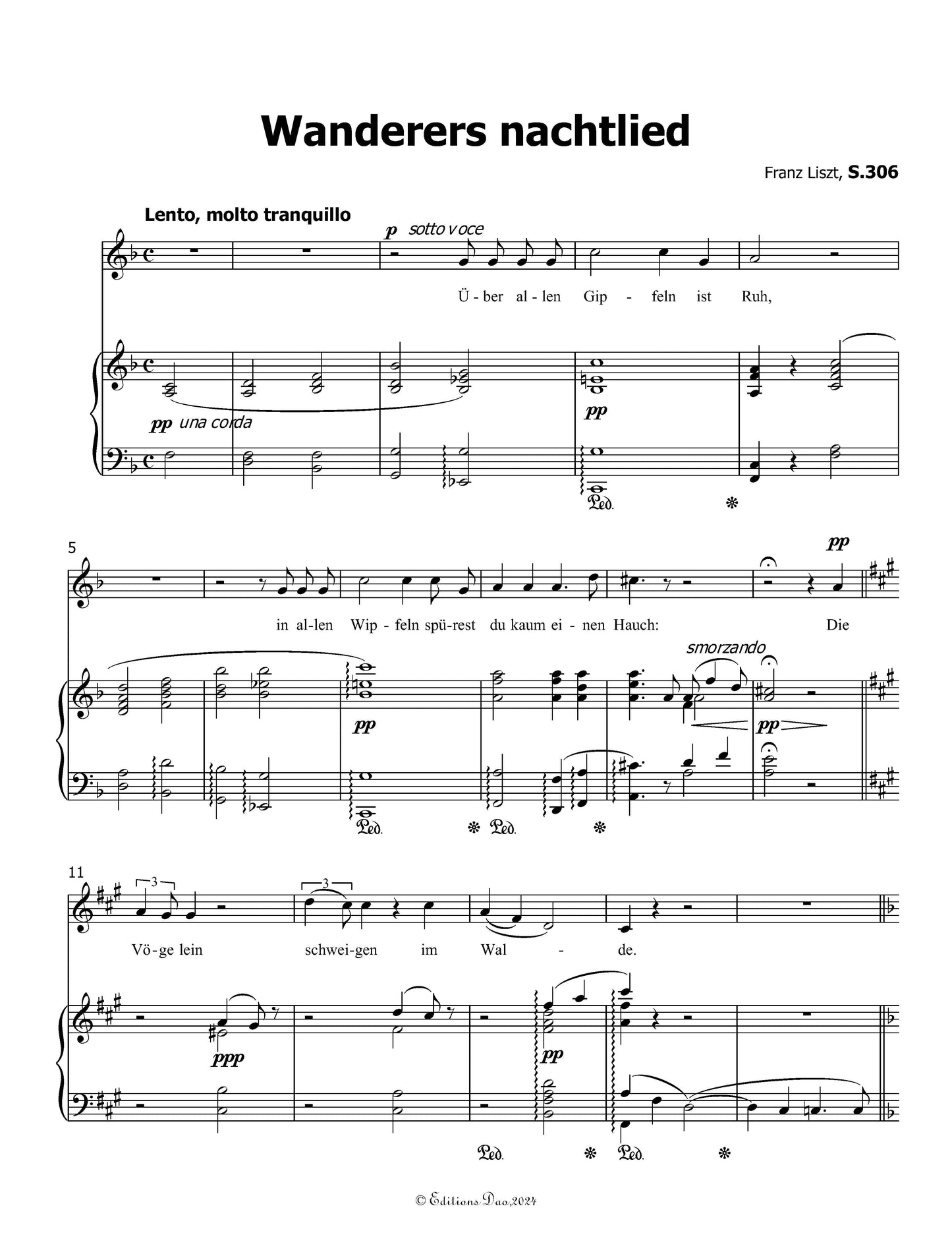 Wanderers nachtlied, by Liszt