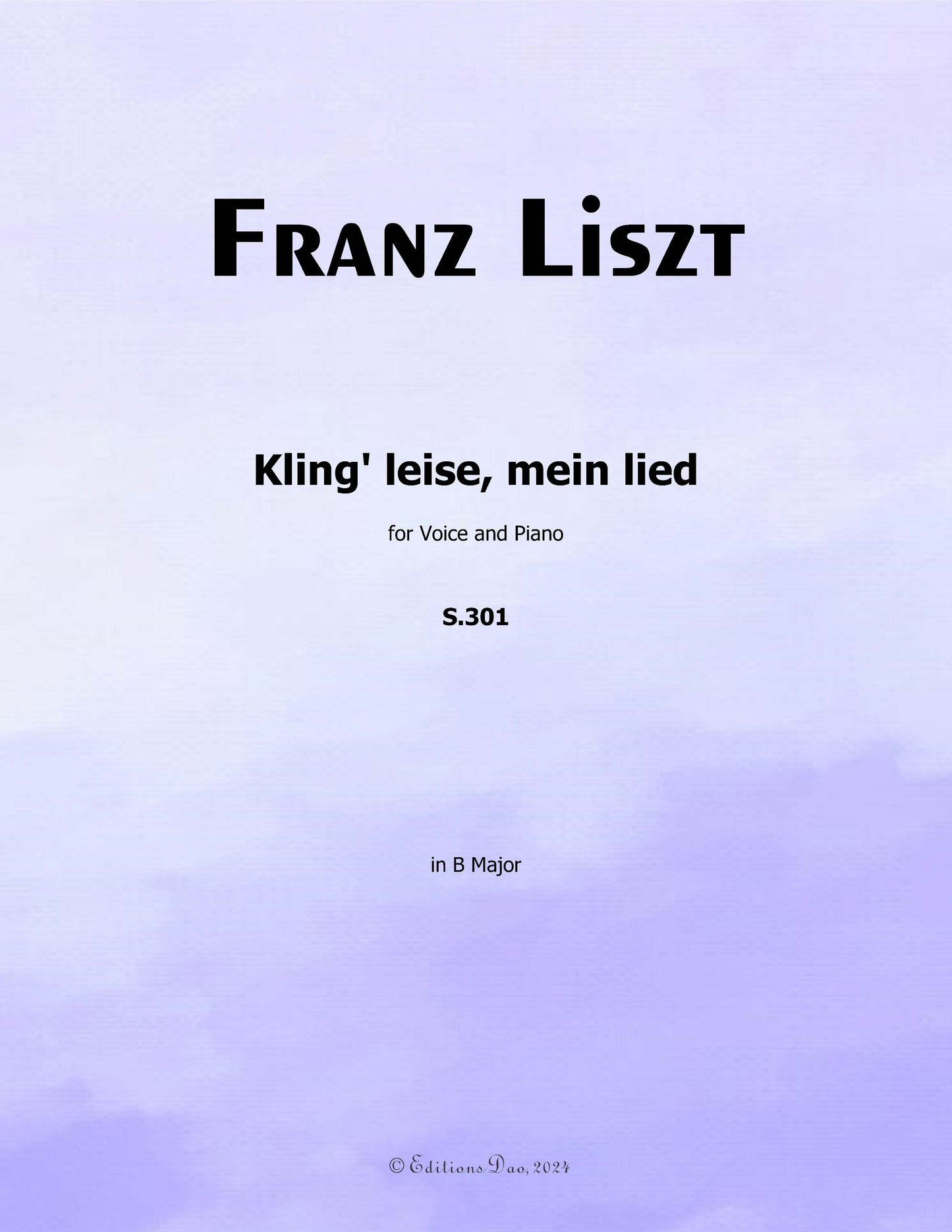 Kling leise,mein lied, by Liszt