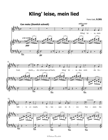 Kling leise,mein lied, by Liszt