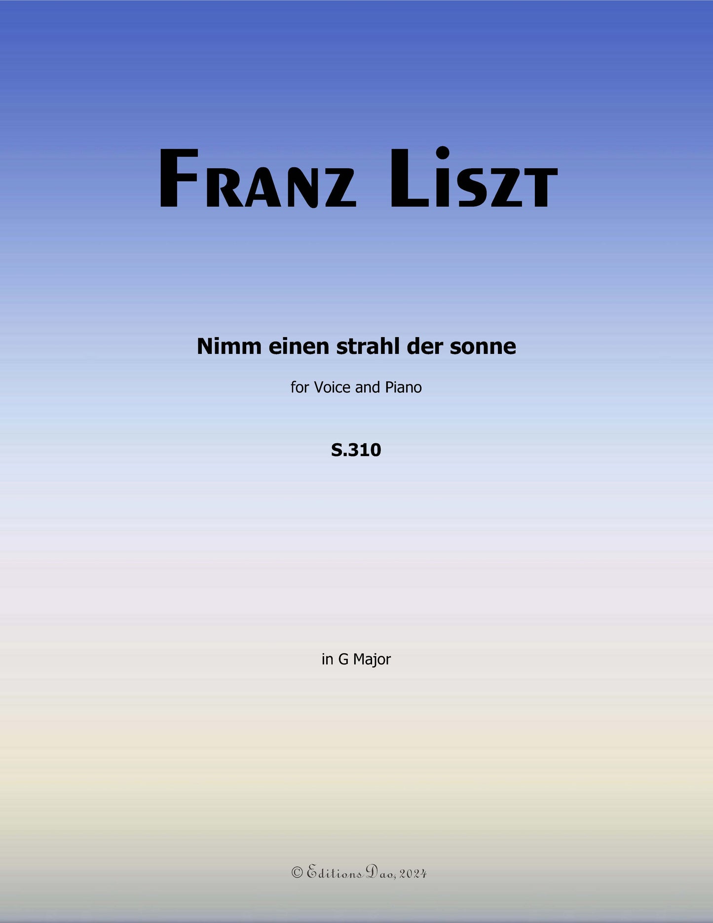 Nimm einen strahl der sonne, by Liszt