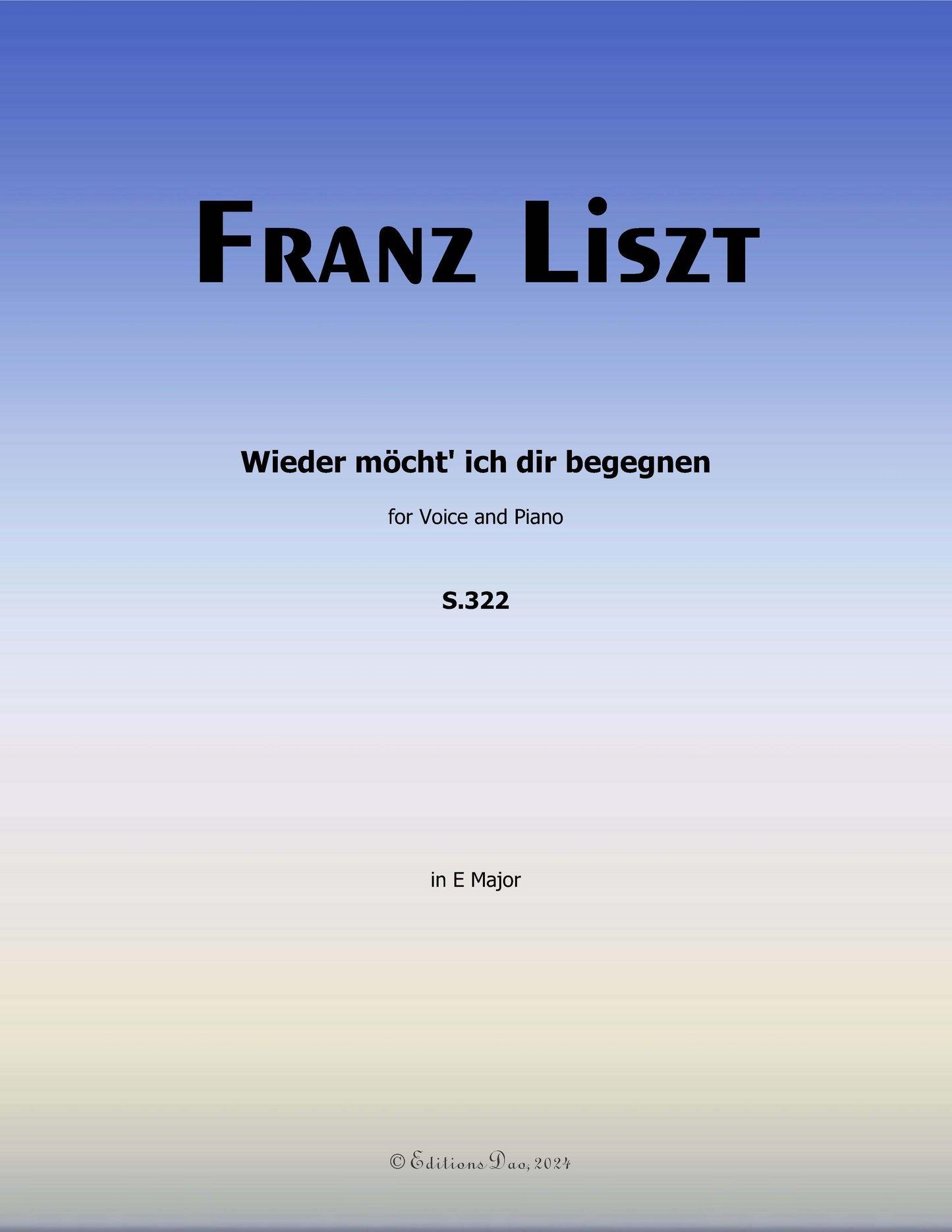 Wieder mocht ich dir begegnen, by Liszt