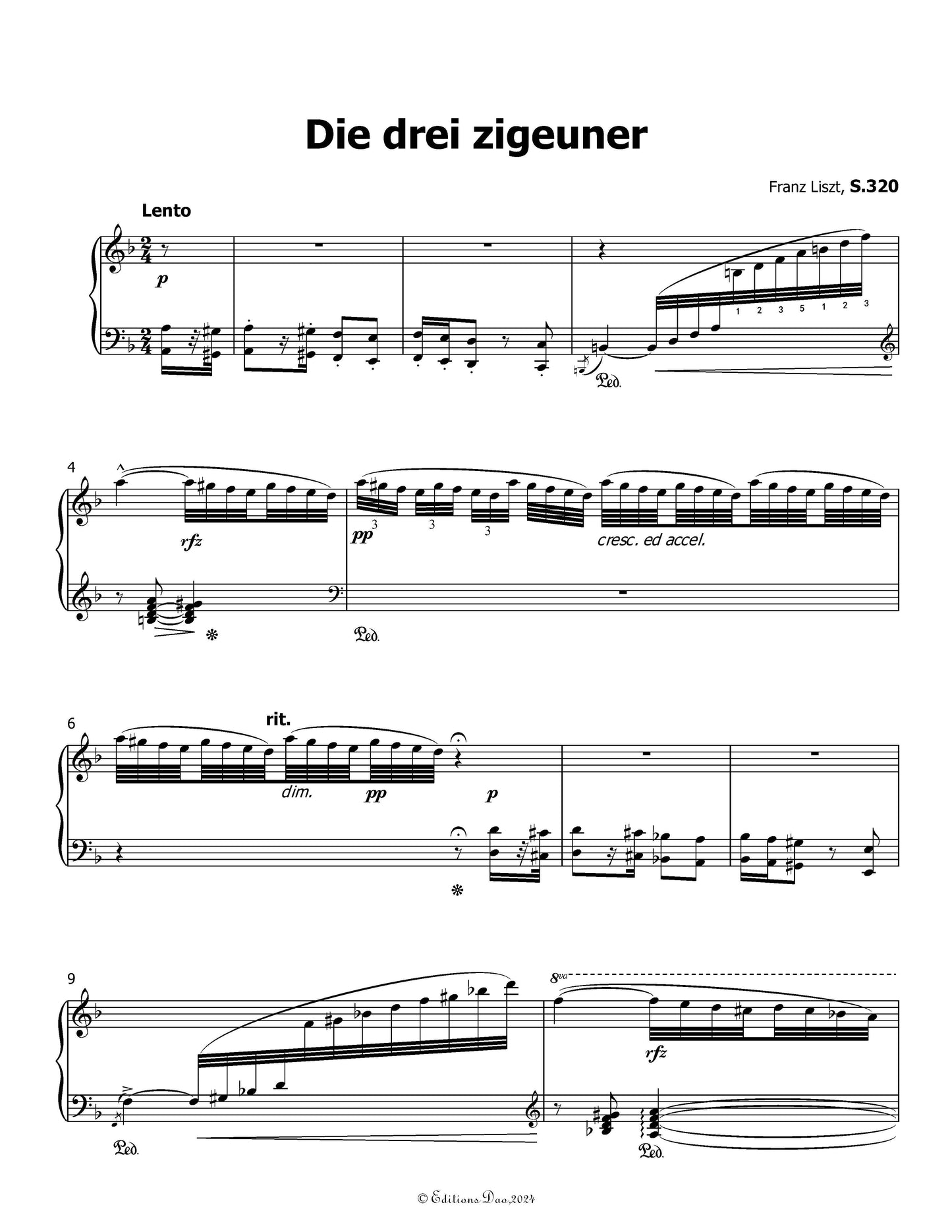 Die drei zigeuner, by Liszt