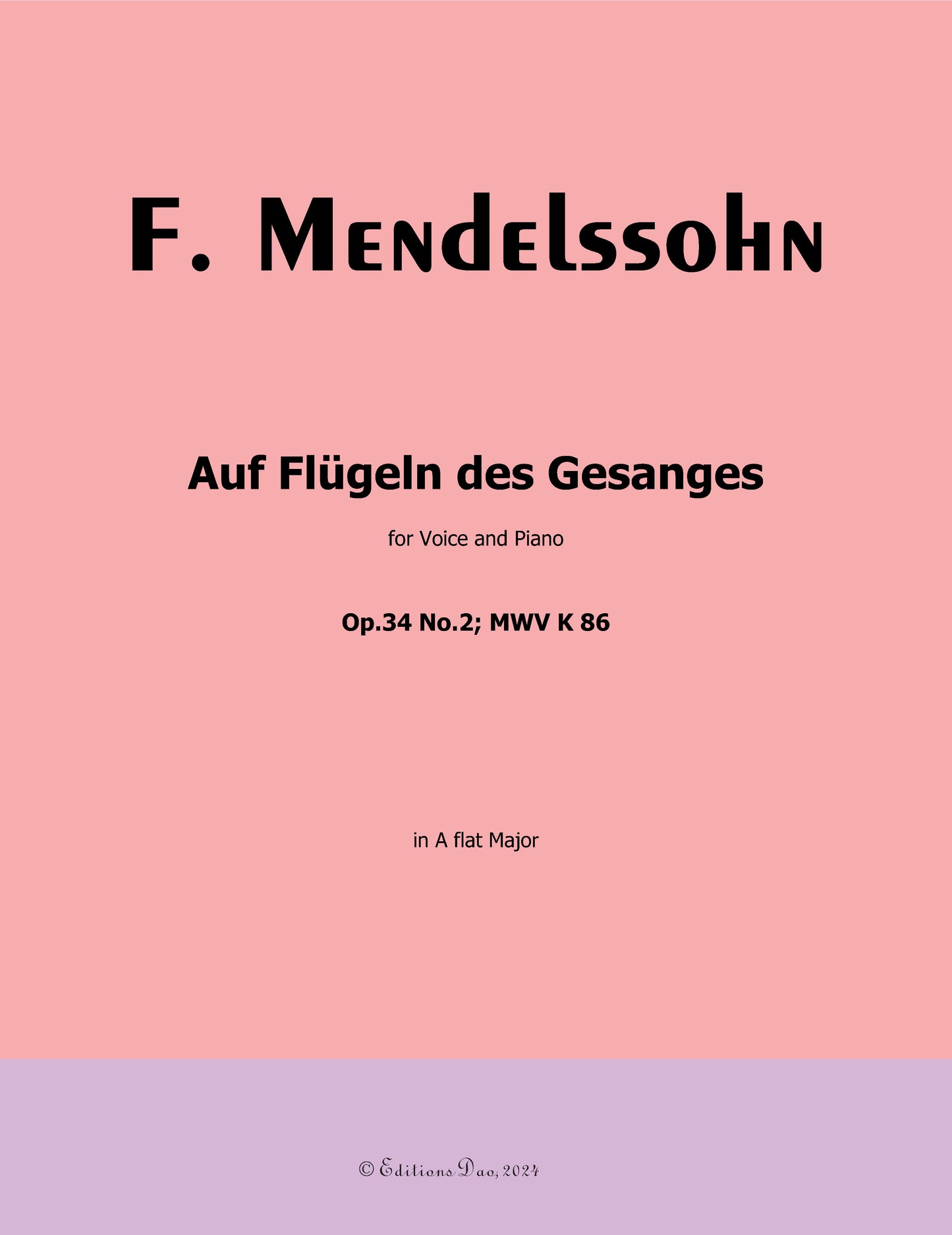 Auf Flügeln des Gesanges, by F. Mendelssohn