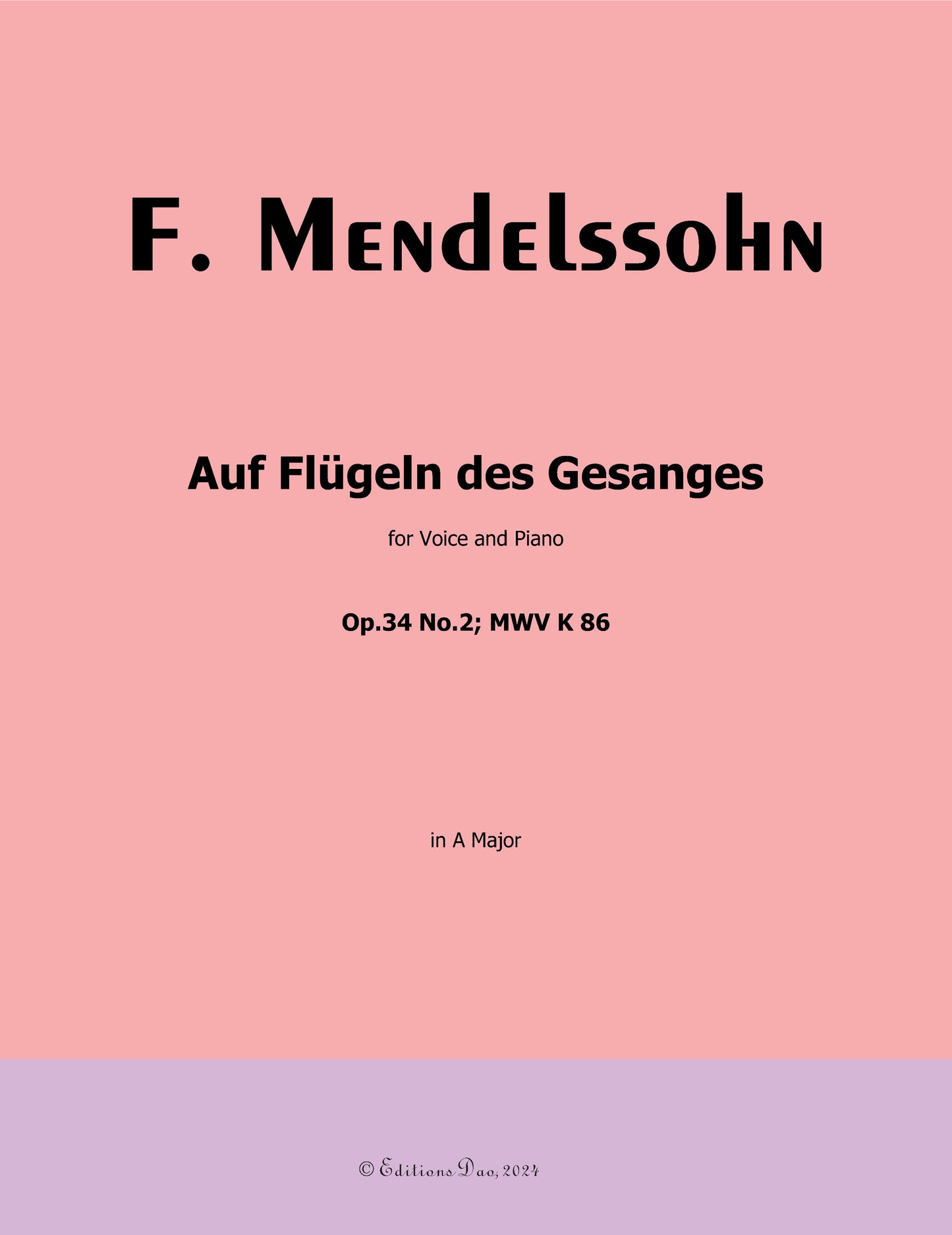 Auf Flügeln des Gesanges, by F. Mendelssohn