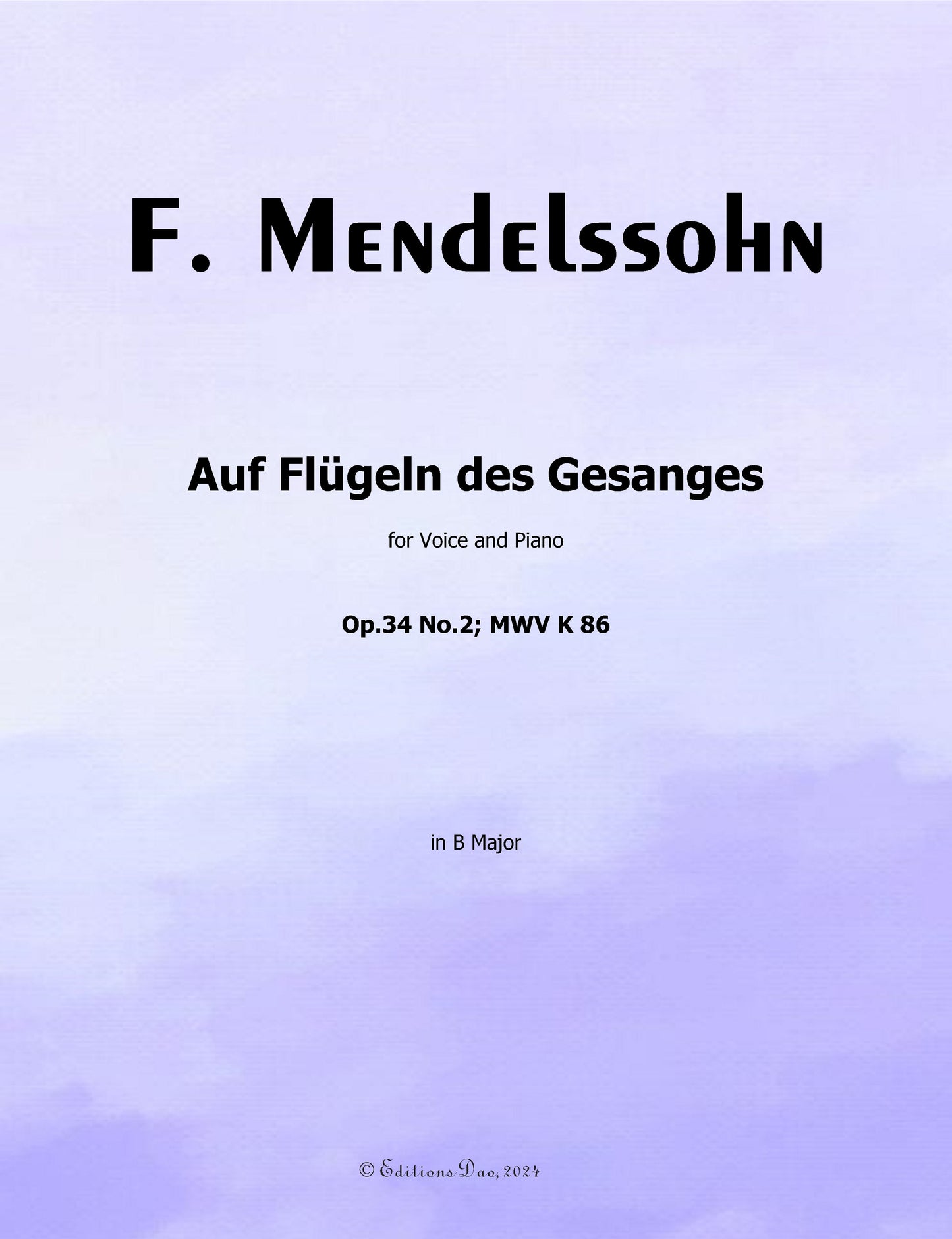 Auf Flügeln des Gesanges, by F. Mendelssohn