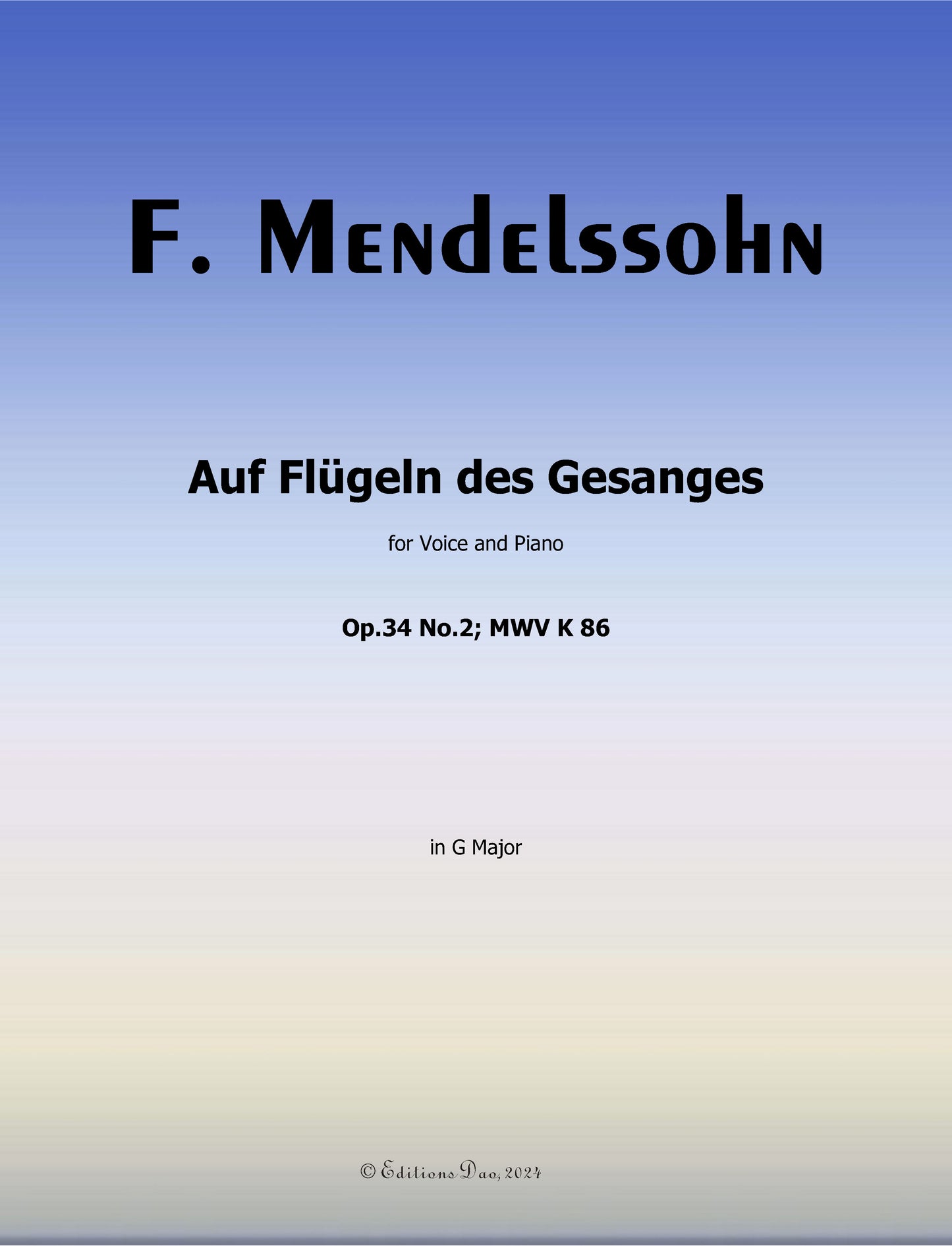 Auf Flügeln des Gesanges, by F. Mendelssohn