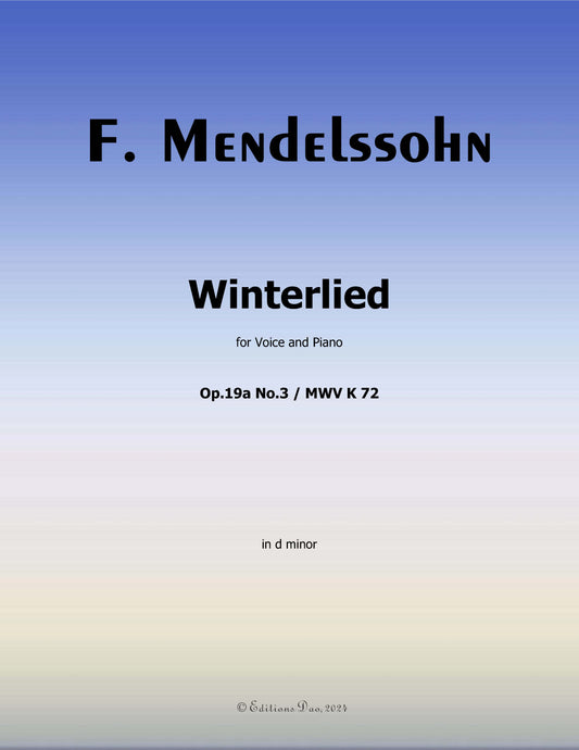 Winterlied, by F. Mendelssohn