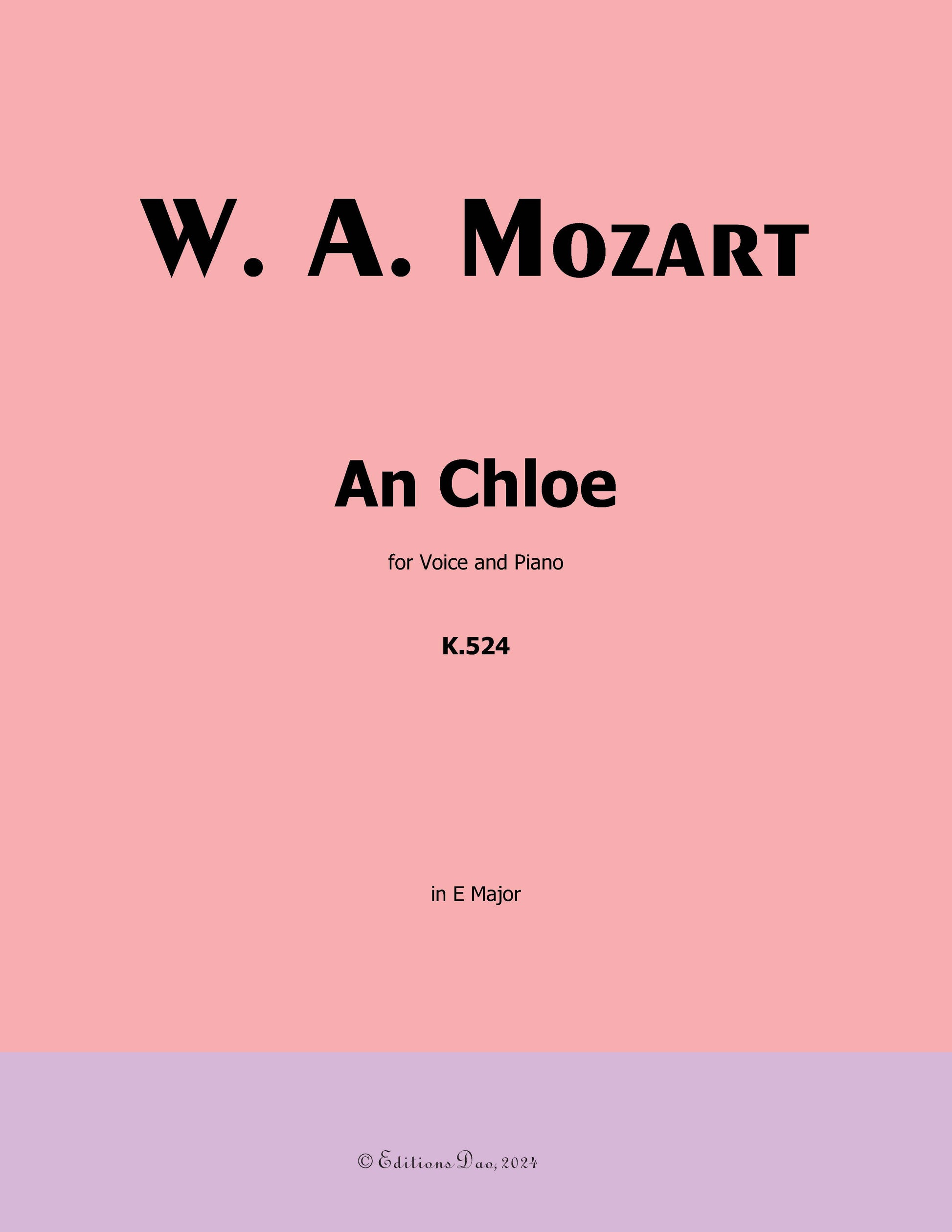 An Chloe K.524 by Mozart 