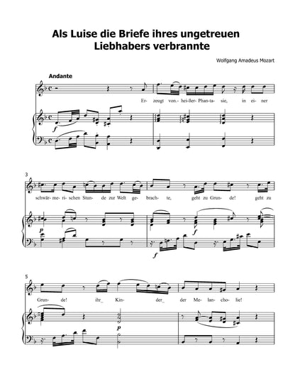 Als Luise: Mozart's K.520 Digital Score 