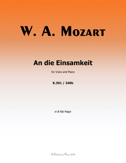 An die einsamkeit, by W. A. Mozart