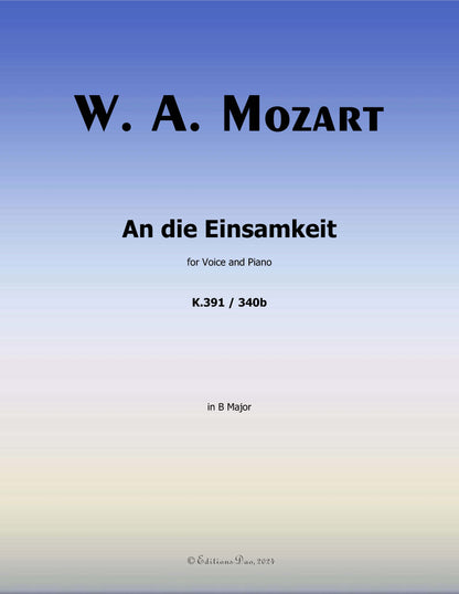 An die einsamkeit, by W. A. Mozart