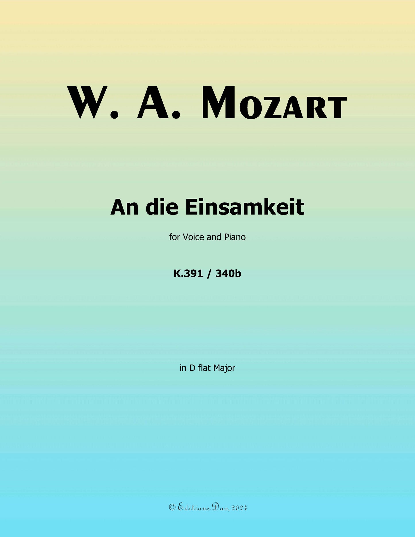 An die einsamkeit, by W. A. Mozart