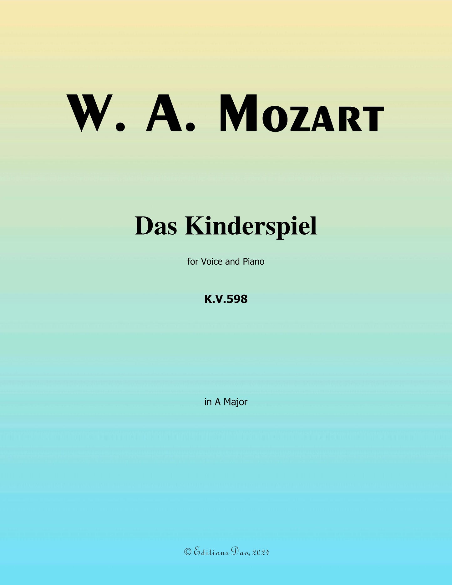 Das kinderspiel, by W. A. Mozart