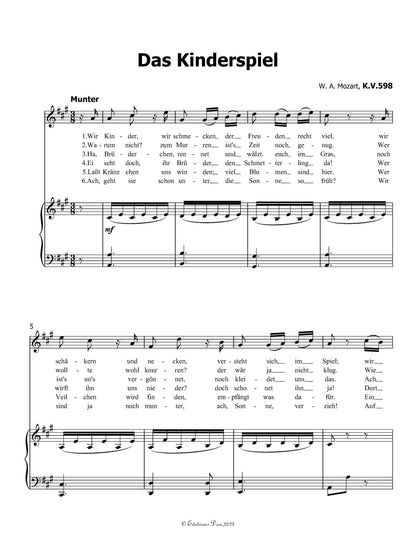 Das kinderspiel, by W. A. Mozart