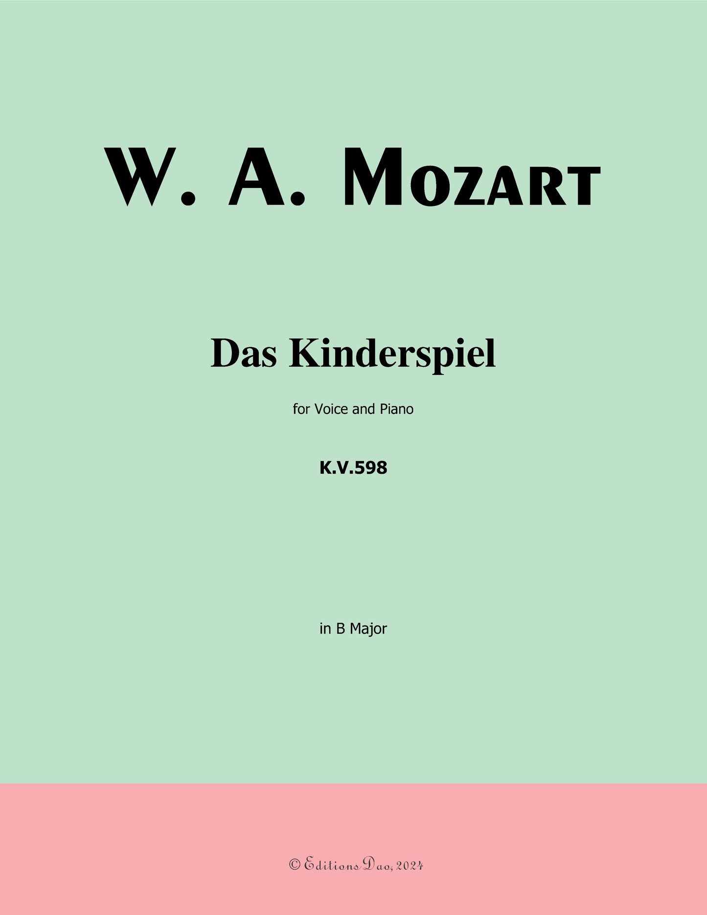 Das kinderspiel, by W. A. Mozart