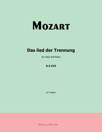 Das lied der trennung, by W. A. Mozart