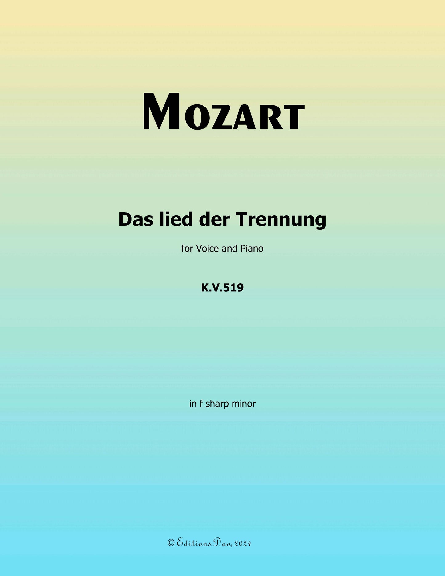 Das lied der trennung, by W. A. Mozart